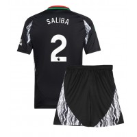 Maglia Calcio Arsenal William Saliba #2 Seconda Divisa Bambino 2024-25 Manica Corta (+ pantaloncini)